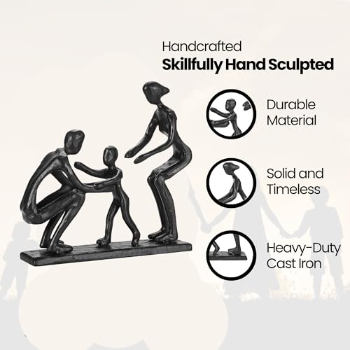 Figurines rústicas familiares de hierro fundido para decoración miniatura 4