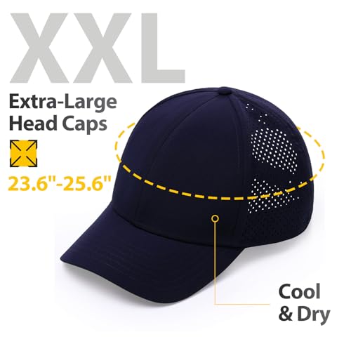 Image of LiuSuper XXL Baseball Cap - Quick-Dry Moisture-Wicking Hat for Big Heads (23.6 inch-25.6 inch) Sports Cap for Men Women