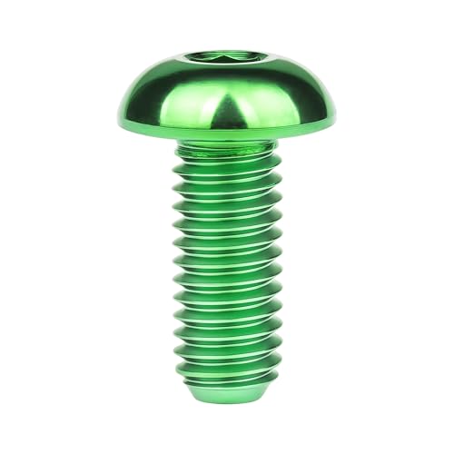 Image of Titanium Bolt M4x6 8 10 12 15 20mm Hex Head Screws for Bicycle Pack of 4 (Green, M4x10mm)