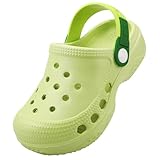 OWIF Toddler Clogs Boys Girls Kids Dinosaur Garden Shoes Slip on Sandals Slides Water Summer Shoes for Outdoor Beach Pool -PureGreen