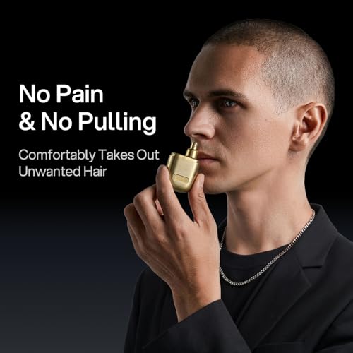 Image of yoose Nose Hair Trimmer, Alloy Rechargeable Nose Hair Trimmer for Men Women, IPX7 Waterproof, Detachable Head, Easy to Clean, Portable Travel Size Nose Trimmers, Dual Edged Blades, Painless, Gold