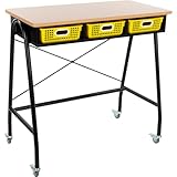 Really Good Stuff Teacher Standing Desk with Baskets - 1 Standing Desk, 3 Baskets