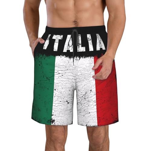 Chicago City Flag Men's Swim Trunks Beach Shorts Quick Dry Hawaiian Swimming with Pockets