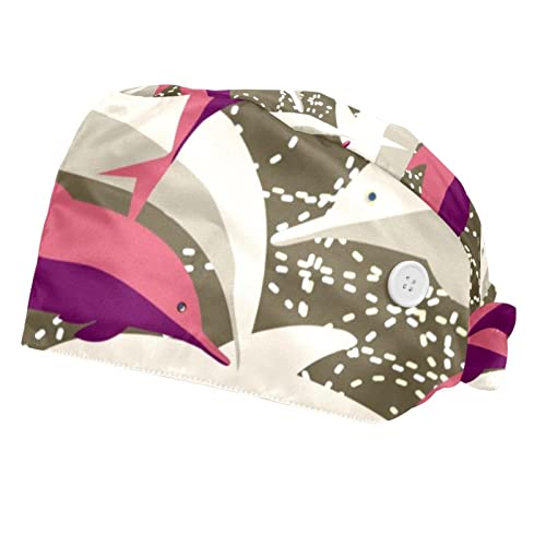 Casquettes de travail JDEZ ajustables et anti-transpiration à motif dauphin