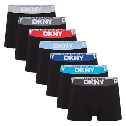 DKNY Herren Seattle Badehosen, Schwarz/Blau/Rot/Grau, XL EU