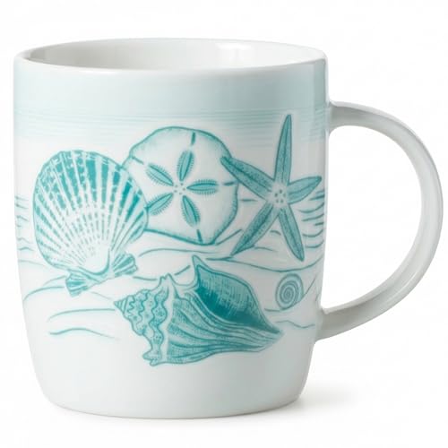 Taza Cape Shore New Bone China 14 oz con conchas miniatura 1