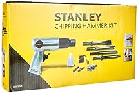 Stanley Drucklufthammer Set 160173XS - Pneumatisches Druckluftwerkzeug - 4000 Schläge pro Minute - Inkl. 4 Meißel, 2 ARO Schnellkupplungen und 1 Ölzusatz - 5 Joule Schlagkraft - Silber – Ansicht 3