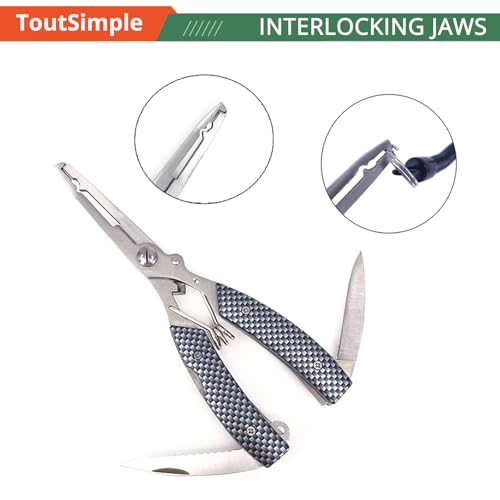 Alicates de pesca de aluminio con cortador de línea resistente y grip 5