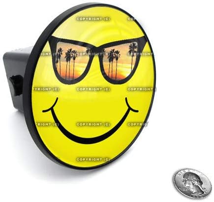 2" Tow Hitch Receiver Plug Cover Insert for SUV's & Trucks - Smile Face Style-9856-6808