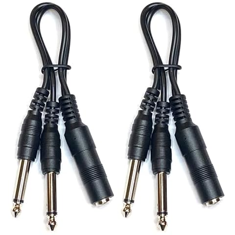 Kurrent Electric 1/4 Inch Mono TS Female to 2 x 1/4 Inch Male Mono TS Y 1:2 Splitter Cable (2) Cover
