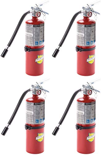 4 PACK of Buckeye 25614 ABC Multipurpose Dry Chemical Hand Held Fire Extinguisher with Aluminum Valve and Vehicle Bracket, 5 lbs Agent Capacity