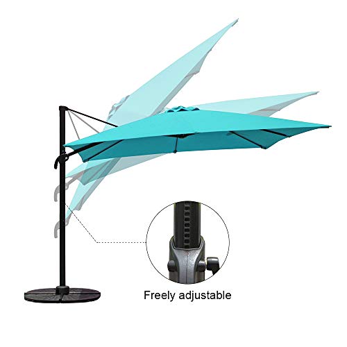 COBANA Offset Rectangular Cantilever Aluminum Patio Umbrella 10 Feet with Cross Base