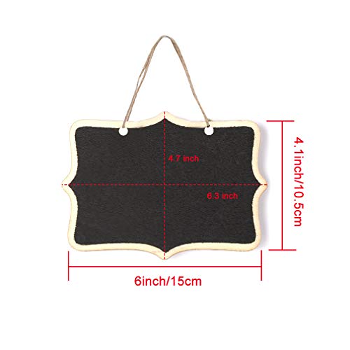 Canitor 10 Pack Black Hanging Chalkboard Sign Small Hanging Chalkboard Black Mini Erasable Chalkboards Wooden Chalkboard Sign Rectangle Hanging Chalkboard Sign #TOP6
