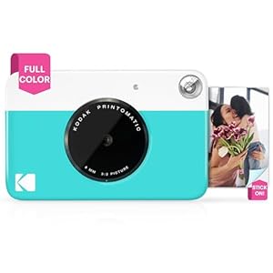Kodak Printomatic Digital Instant Print Camera – Full Color Prints On ZINK 2 x 3 Inch Sticky-Backed Photo Paper (Blue) Print Memories Instantly