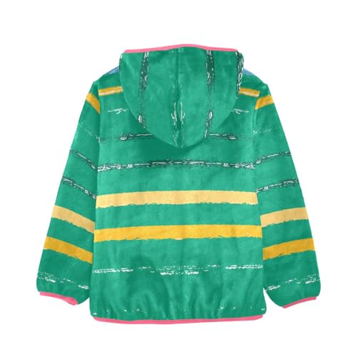 GuoChe Colored Stripes Hooded Fleece Jacket Baby2