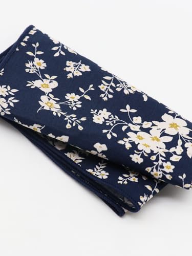 Image of Floral Pocket Squares for Men with Holder Printed Flower Mens Handkerchief Cotton Suit Pocket Hanky for Wedding