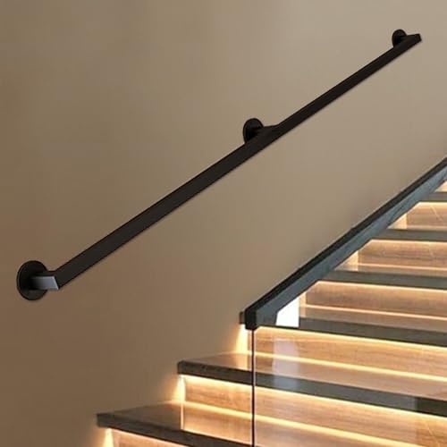 Rampe d'escalier en métal carré de 120 cm pour fixation murale
