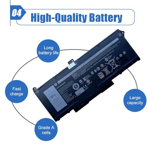 Image of 63Wh RJ40G 4-Cell Laptop Battery Compatible with Dell Latitude 14 5420 Latitude 15 5520 Precision 15 3560 Series Notebook P137G P137G001 P104F P104F001 0WK3F1 0M3KCN 005R42 15.2V 3941mAh