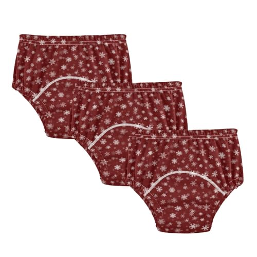 Caihoyu Pantalones de baño para bebé que absorben el agua y humedecen la cama, ropa interior para niños pequeños, Rojo Navidad Nieve Ilustración Navidad, 4 años