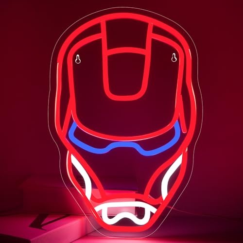 Image of Anime Neon Signs for Wall Decor Anime LED Neon Light for Boys Bedroom Cool Light Up Signs Decor for Man Cave Game Room Bar Pub Club Cool Gifts for Men Kids Boys Movie Fans,Size 16.5 * 11 in(XD131)