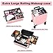Rolling Makeup Case, Cosmetology Case on Wheels with Large Storage, Durable Design, Ideal Gift for Makeup Artists, Hairstylists, Nail Techs, Portable Beauty Organizer for Travel or Salon Use, Pink