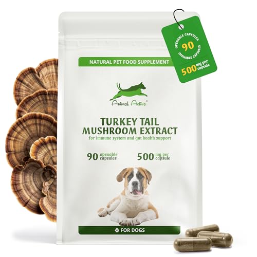 Turkey Tail Mushroom for Dogs 90 Capsules x 500mg Immune & Gut Support