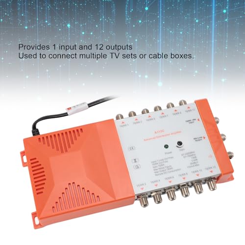 Amplificateur d'Antenne TV A112C 4G LTE Faible Bruit 1 Entrée 12 Sorties 220-240V