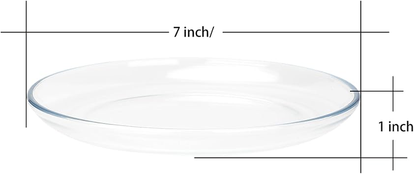 7 Inch Round Tempered Glass Dessert Plates, Small Mini Appetizer, Fruit, Salad and Cake Plates, Set of 3