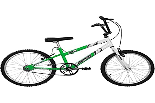 Bicicleta Ultra Bikes Bicolor Rebaixada Aro 20 Reforçada Freio V-Brake Infantil Juvenil Verde Kw/Branco