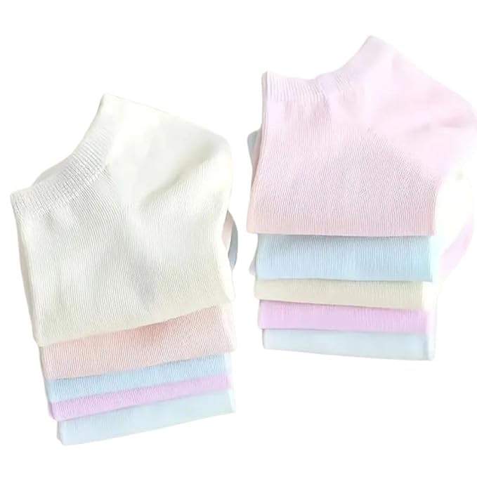 bear & beyond Women Solid Ankle Socks Pack Lightweight Low Cut Cotton Socks Breathable Daily Casual Sports Use (pack of 8) Multicolor-picture-14
