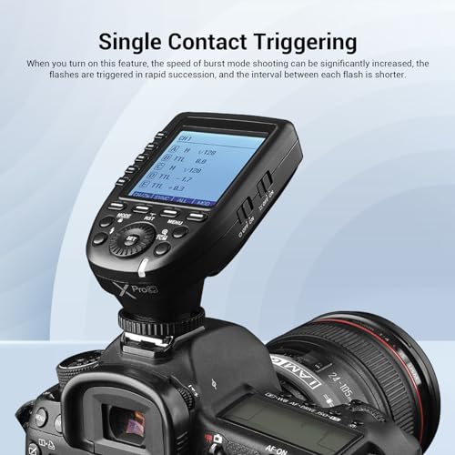 Godox Xpro-C TTL Kabelloser Blitzauslöser, 2,4 G drahtlos, HSS 1/8000s TTL Konvertierung, manuelle TCM-Funktion, großer LCD-Bildschirm, Blitzsender für Canon-Kamera