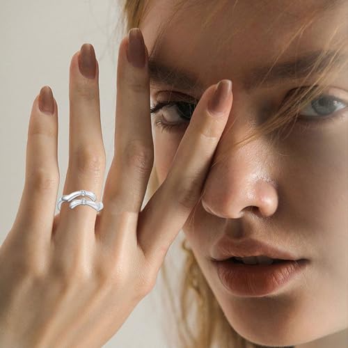 Diamond Hug Rings for Women 925 Sterling Silver/Solid Gold Adjustable Hugging Hands Open Rings Mothers Day Gifts Friendship Rings4