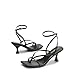 DREAM PAIRS Women's Kitten Low Strappy Lace Up Heels Open Square Toe Thong Ankle Strap Heels Sexy Fashion Comfort Dress Shoes Party Sylvestra Pumps Heeled Sandals,Size 8.5,Black-Pu,SDHS2405W