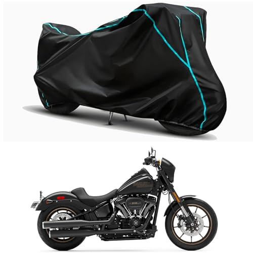 Image of Waterproof Bike Body Cover Compatible for | Davidson Low Rider S STD | Taffeta Fabric, Sky Piping Design, Bottom Elastic Fit | Dustproof, Sun UV & Rain Protection for All Weather.