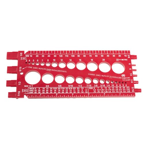 kobeIeen Nut Thread Checker Inch & Metric Thread Tester Gauges Metric Size Gauge Tester Measuring Tool KitsAccessories