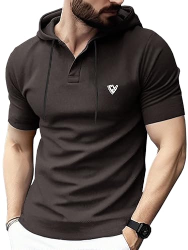 Image of Noble Monk Men's Regular Fit Hoodie T-Shirt for Man |Half Sleeves Tshirt for Men | Casual Wear Stylish T-Shirt for Man | Gym Tshirt for Men