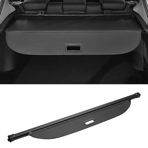 Motoforti Cache-Bagages Rétractable Pour Coffre De Voiture Pour Ford S-Max 2007-2014 Étagère De Coffre Arrière Pare-Soleil De Sécurité Pour Bagages Couverture En Fibre De Carbone Noire