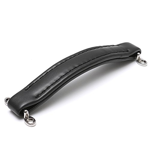 Poignée D'Amplificateur Vintage En Cuir EMagTech 218x30mm - Pour Ampli Guitare Et Haut-Parleurs, Noir