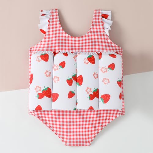 Image of Kids Float Swimsuit Buoyancy Sticks for Baby Boys Girls One Piece Floating Swim Vest Training Aid Swimwear