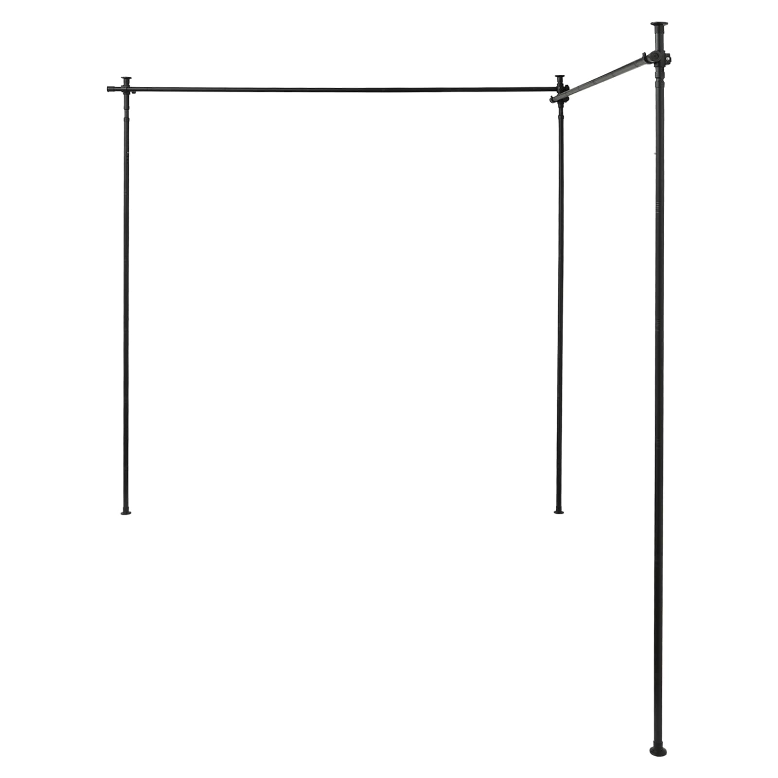 Tringle à rideaux extensible - Séparateur de pièce - Pour salon, balcon - Réglable de 1,22 à 1,83 x 1,52 à 3,81 m (L x H) - Noir