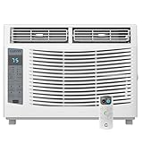 6,000 BTU Window Air Conditioner, Cools up to 250 Sq.Ft. for Bedrooms and Small Rooms, Quiet AC Unit with Remote Control, 3-in-1 Cooling with Sleep & ECO Mode, Washable Filter, R32