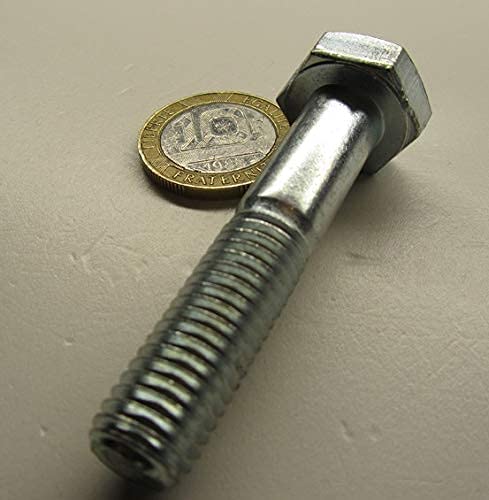 Class 10.9 Zinc Steel Hex Bolts PT M10 x 1.5 mm x 50 mm Long 25 pcs