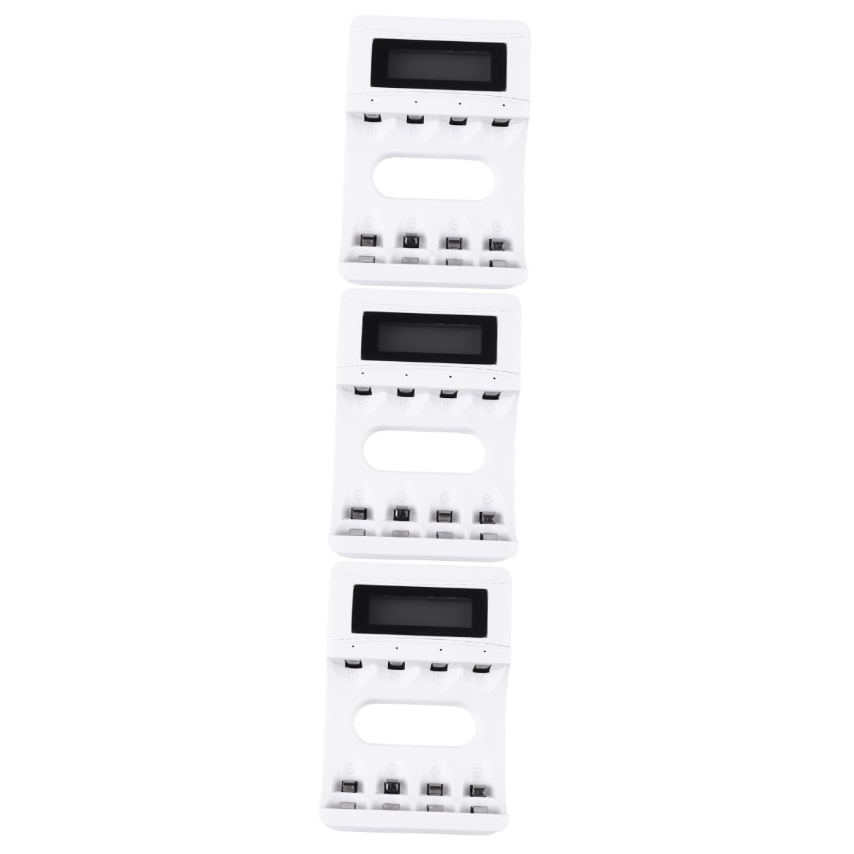 Angoily 3piezas Cargador De Baterías LCD De Ranuras Pantalla Inteligente y Función De Individual para Baterías Recargables USB