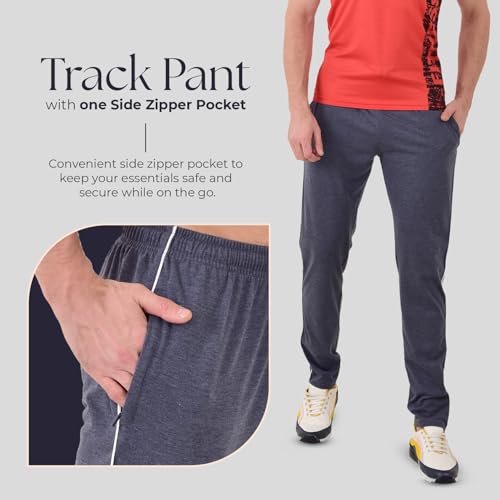 Image of Cotton Track Pant for Men | Lower for Man | Comfortable Lower Men with Zip Pocket for Gym, Sports & Casual Wear