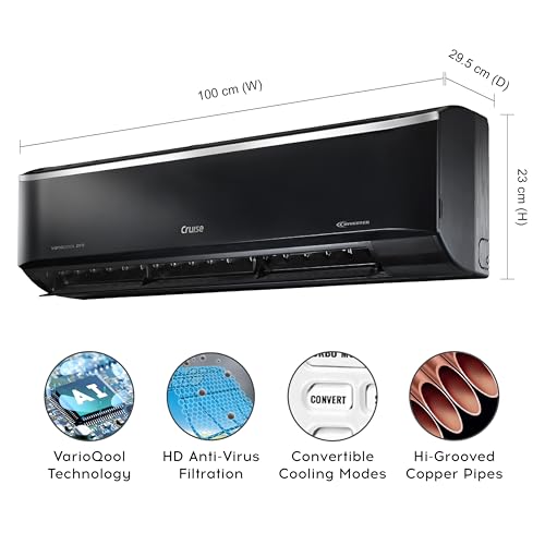 Image of Cruise Limited Edition 1.5 Ton 5 Star Inverter Split AC (100% Copper, Convertible 4-in-1, 4-Way Swing, PM 2.5 Filter, Anti-Rust Tech, Cools at 50C, 2025 Model, CWCVBJ-VP3F185BL, Piano Black)