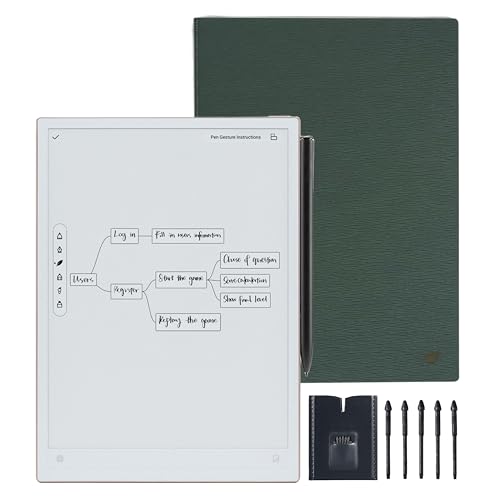 AINOTE 2 Bundle 10.6 AI Digital Paper Tablet with Protective Folio & Pen Refills Included - Dark Green