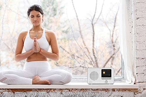LEMEGA IR1 Internet Radio, FM Digital Radio, Bluetooth, WiFi, Dual Alarms&Clock, Sleep/Snooze Timer, 40 Pre-Sets, Headphone Output, Colour Screen, Mains Powered and AA Batteries - Gray - Thumbnail 4