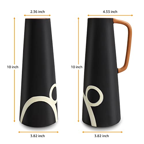 VIHENTHI-10-Inch-Black-Vase-with-Handle-Tall-Flower-Vase-with-Hand-Painted-Pattern-Morden-Black-Vases-Home-Decor-for-Flowers-Living-Room-Dining-Room-Office-Vases-for-Decor