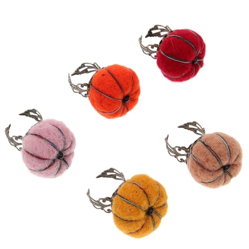 HOMSFOU Pumpkin Ring Pin Cushion Handheld Sewing Accessory Easy to Carry Multi-Size Needle Storage for Needlework
