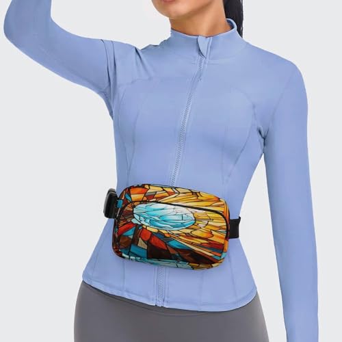 Sac banane léger orange avec sangle ajustable de running et voyage